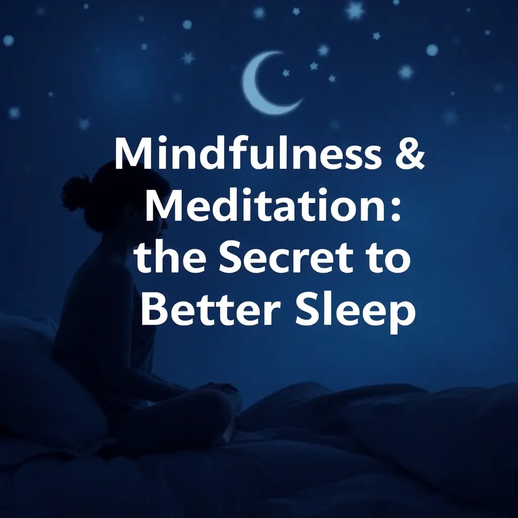 A woman preparing for sleep in bed, practicing meditation to promote relaxation and mindfulness before bedtime