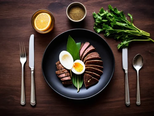 A simple fasting-style meal with one boiled egg, a slice of orange, and pieces of whole grain bread on a clean plate