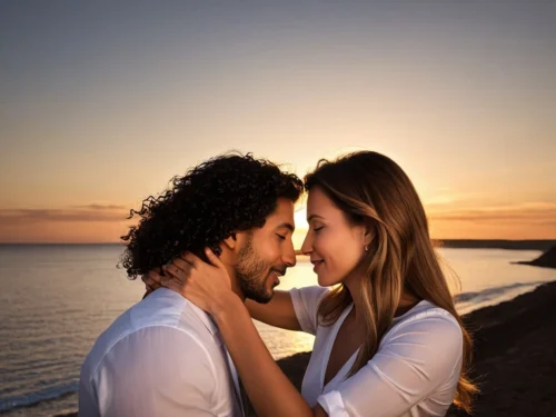 Man and woman in compassionate embrace showing love and harmony through mindful connection